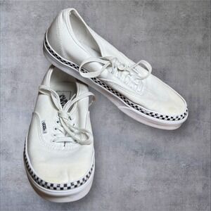Vans‎ Authentic Check Foxing White Trainers Sneakers Size M (6) / W (7.5)